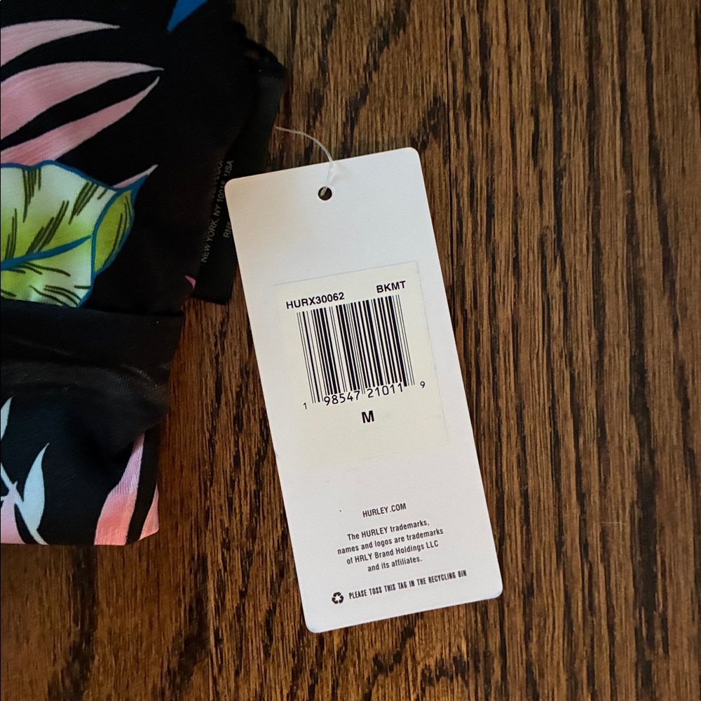 Hurley Tropical Floral Reversible Bikini - Black, Pink, Blue, Green, Cream - NWT - Picture 5 of 6